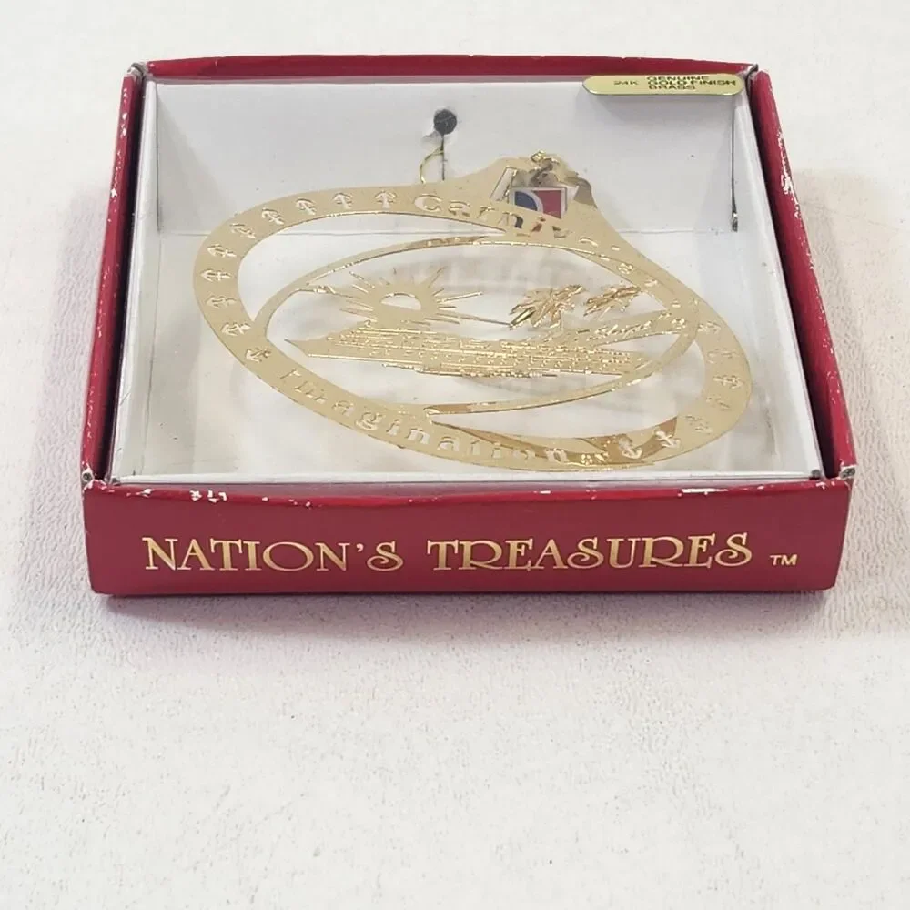 Carnival Cruise Imagination Gold Finish Brass Ornament Christmas Tree Fun Ship